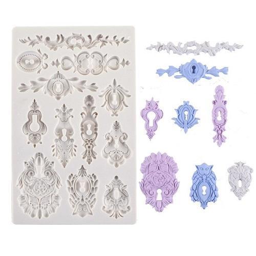 European Baroque Embossed Door Lock Keyhole Silicone Fondant Mold