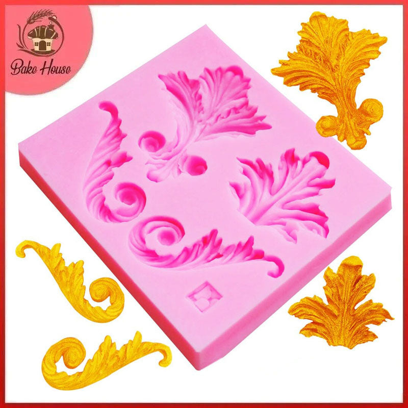 European Lace Silicone Fondant & Chocolate Mold 4 Cavity