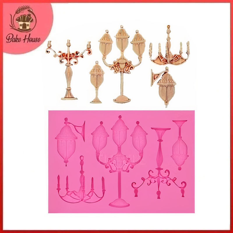 European Lighting Lamppost Silicone Fondant Cake Mold