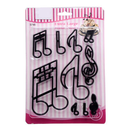 Extra Large Music Notes Fondant & Cookie Cutter 10Pcs Set Plastic