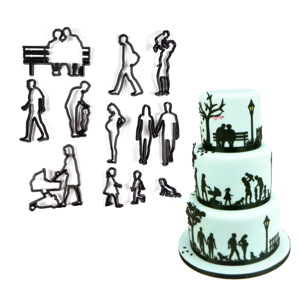 Family Fondant & Cookie Cutter 11Pcs Set Plastic