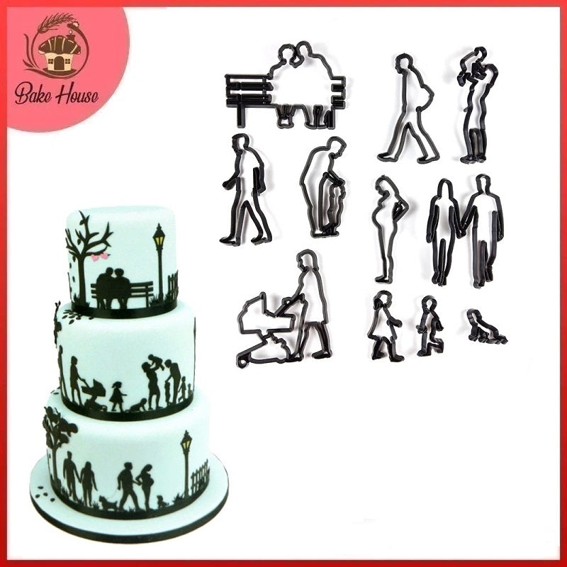 Family Fondant & Cookie Cutter 11Pcs Set Plastic