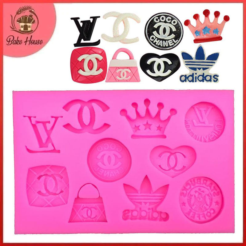 Fondant Mould High End Brands- LV & Channel 4 Cavity - Silicone