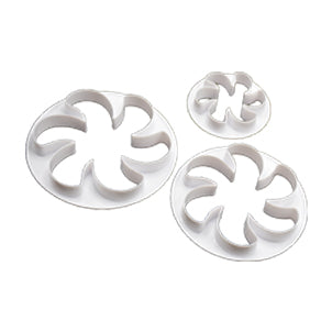 Fan Style Flower Fondant And Cookie Cutter 3Pcs Set Plastic