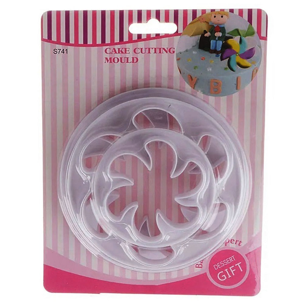 Fan Style Flower Fondant And Cookie Cutter 3Pcs Set Plastic