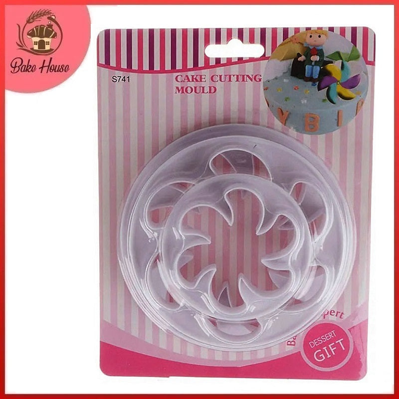 Fan Style Flower Fondant & Cookie Cutter 3Pcs Set Plastic