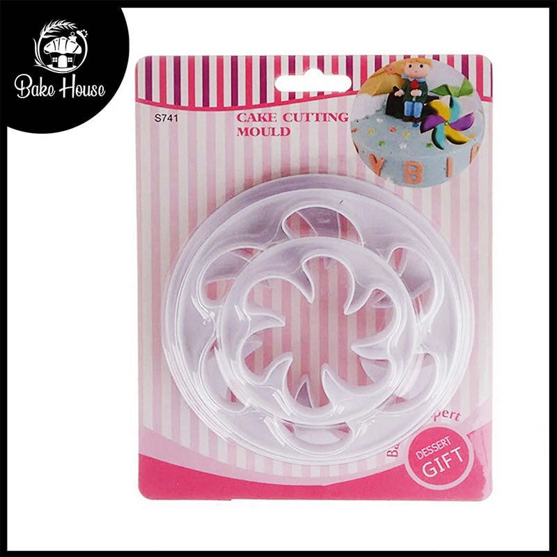 Fan Style Flower Fondant And Cookie Cutter 3Pcs Set Plastic