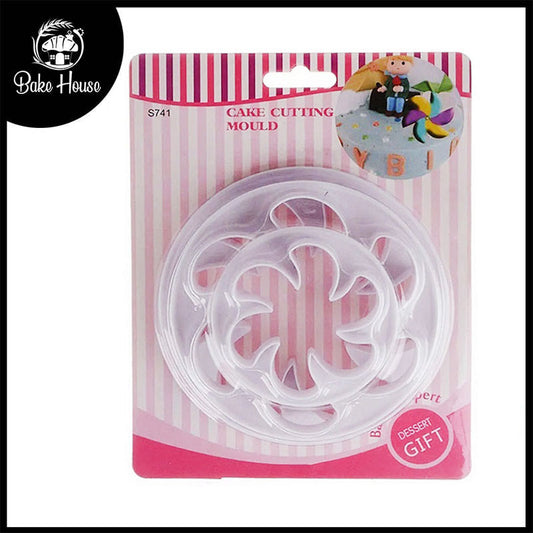 Fan Style Flower Fondant And Cookie Cutter 3Pcs Set Plastic