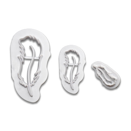Feather Fondant And Cookie Cutter 3Pcs Set Plastic