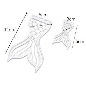 Fish Tail Fondant & Cookie Cutter 2Pcs Set Plastic