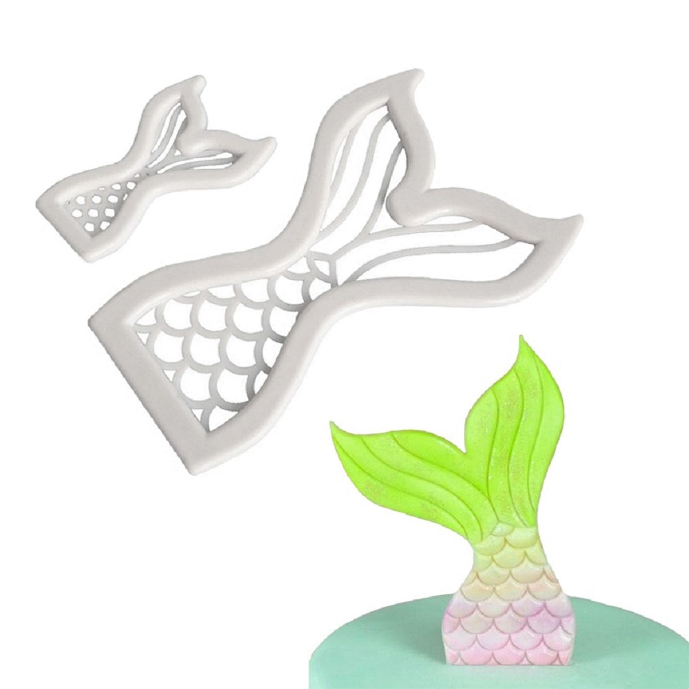 Fish Tail Fondant & Cookie Cutter 2Pcs Set Plastic
