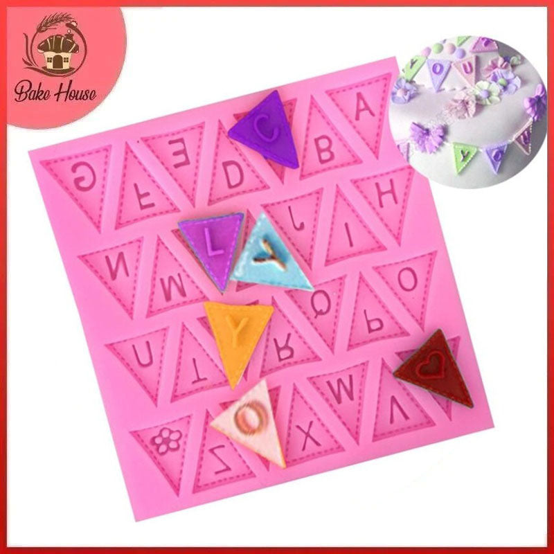 Flag With Alphabet A TO Z Silicone Fondant & Chocolate Mold
