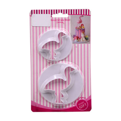 Flamingo Cookie & Fondant Cutter 2Pcs Set Plastic