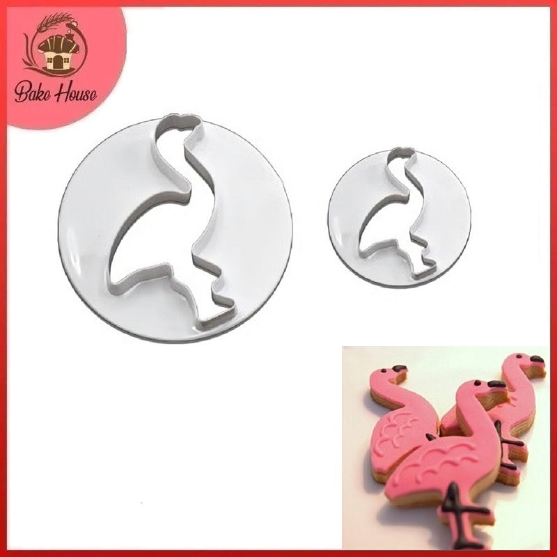 Flamingo Cookie & Fondant Cutter 2Pcs Set Plastic