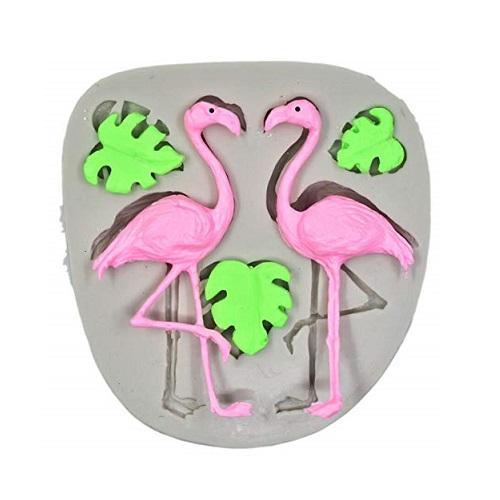 Flamingo With Turtle Leaf Silicone Fondant Cake Mold