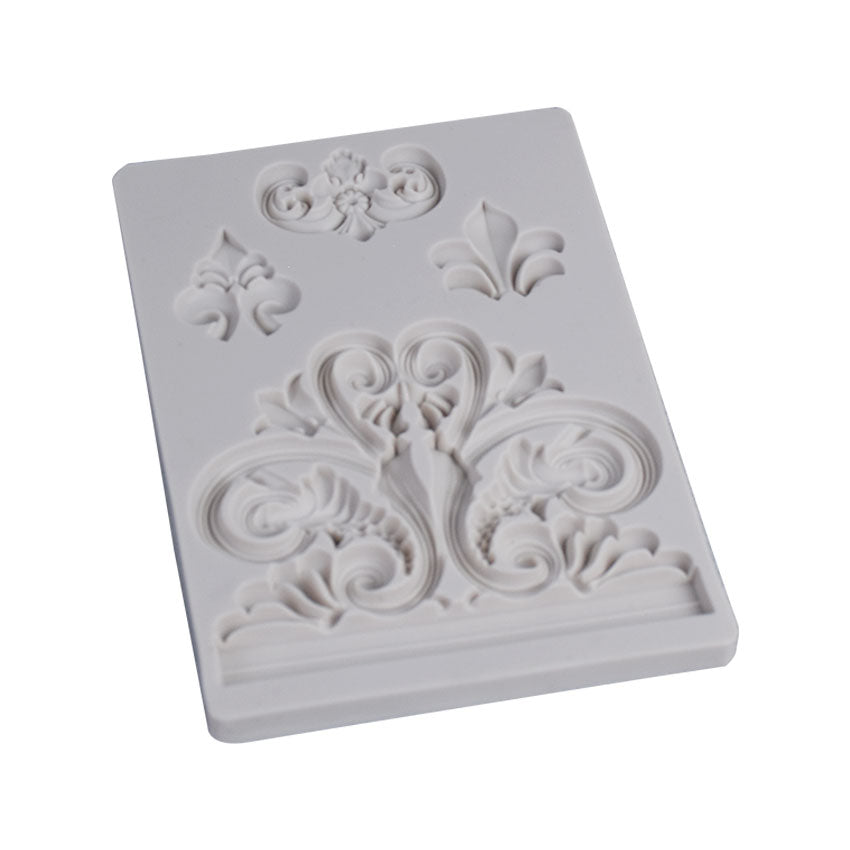 Fleur De Lis Symbols & Border Silicone Fondant Mold 4 Cavity