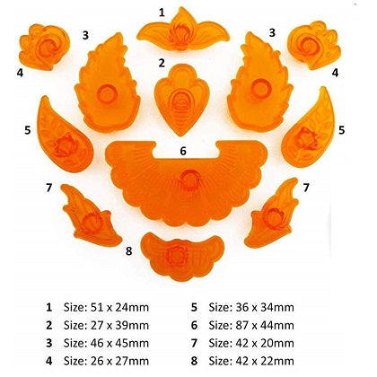 Floral Applique Fondant Cutter 11Pcs Set Plastic