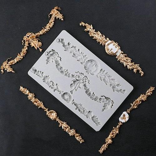 Floral Chain Cake Border Silicone Fondant Mold Sheet