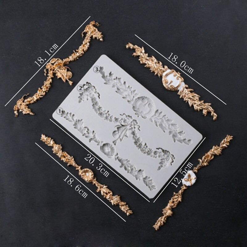 Floral Chain Cake Border Silicone Fondant Mold Sheet