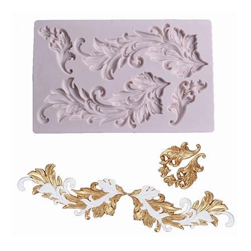 Floral Embroider Silicone Fondant Cake Border Mold