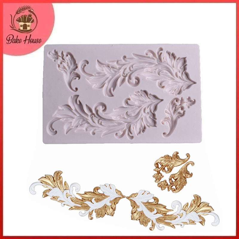 Floral Embroider Silicone Fondant Cake Border Mold
