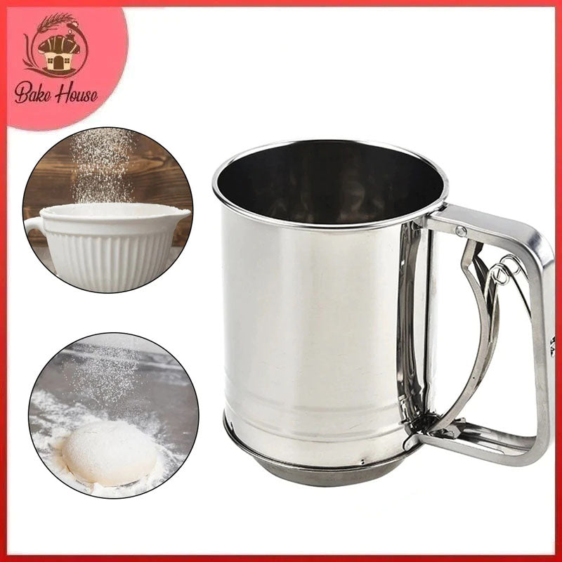 Flour Sifter Stainless Steel Medium
