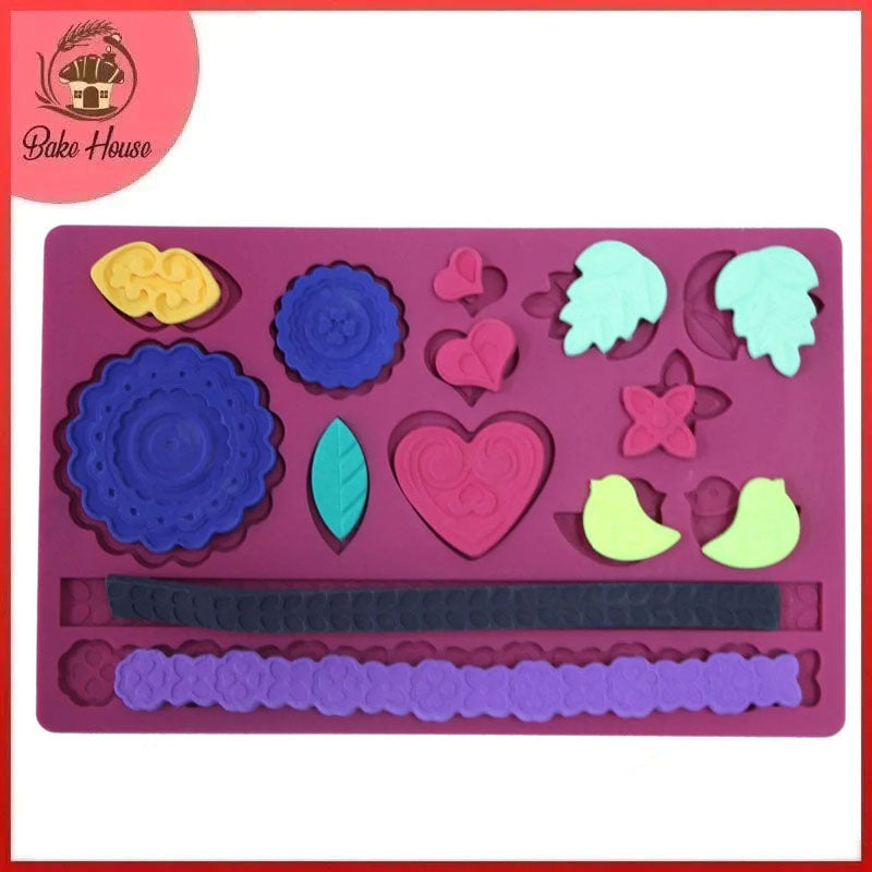 Flower Border Decoration Lace Silicone Fondant Sheet