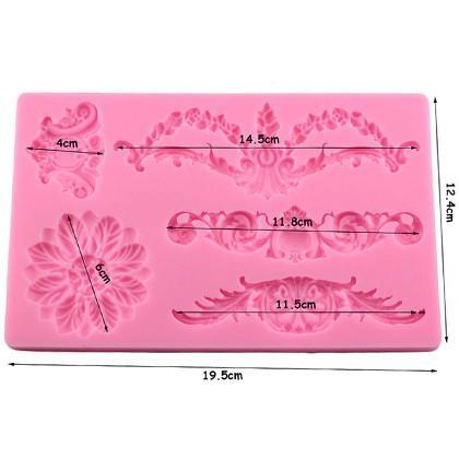 Flower Border Silicone Fondant Cake Mold Big