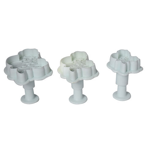 Flower Bouquet Fondant Plunger Cutter 3Pcs Set Plastic