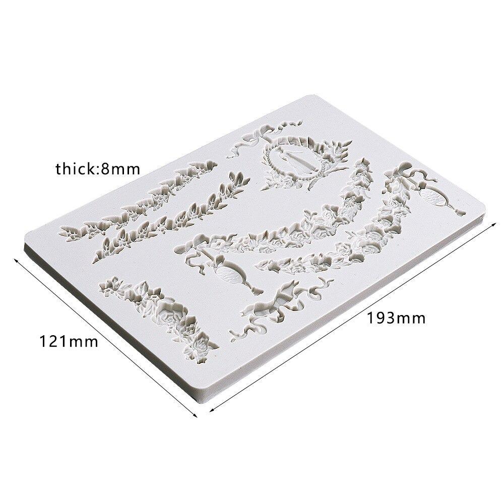 Flower Cake Border Silicone Fondant Mold Sheet