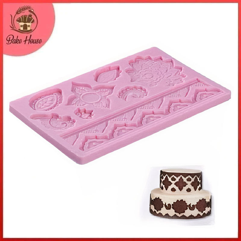Flower Cake Border Silicone Fondant Sheet