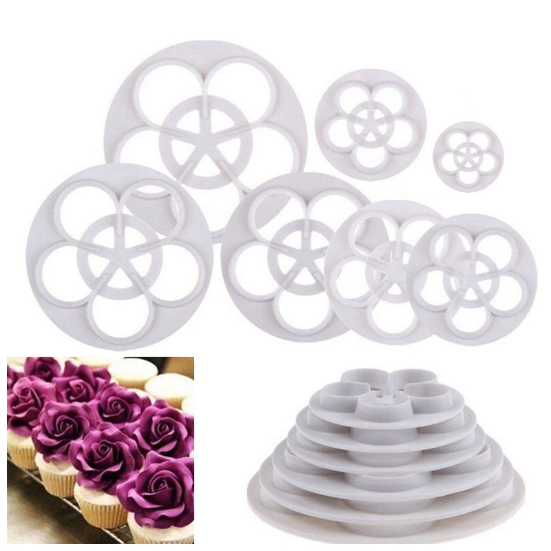 Flower Fondant Cutter Plastic 7Pcs Set
