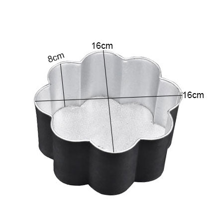 Flower Shape Cake Baking Mold Set 4Pcs Silver Tin