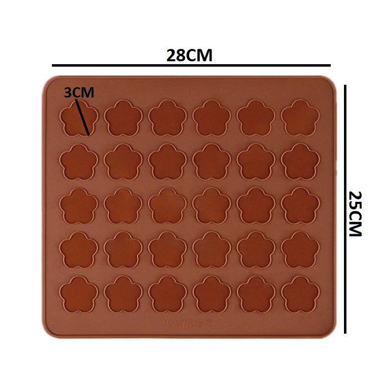 Flower Shape Macaroon Mat Silicone 30 Cavity