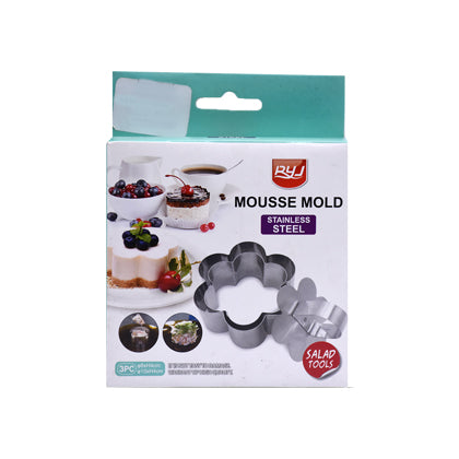 Flower Shape Mousse Mold Stainless Steel 3Pcs Set