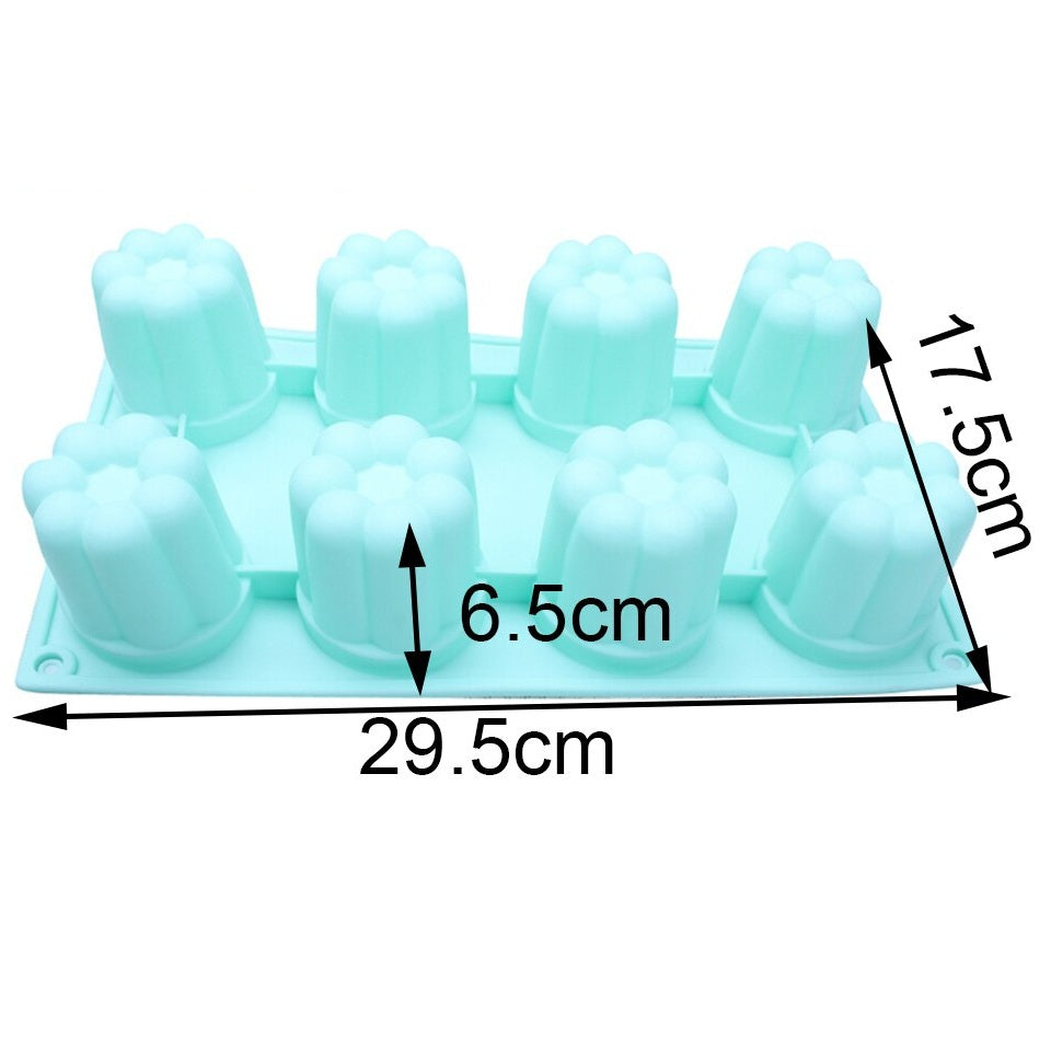 Flower Shape Silicone Mousse Cake Mold 8 Cavity