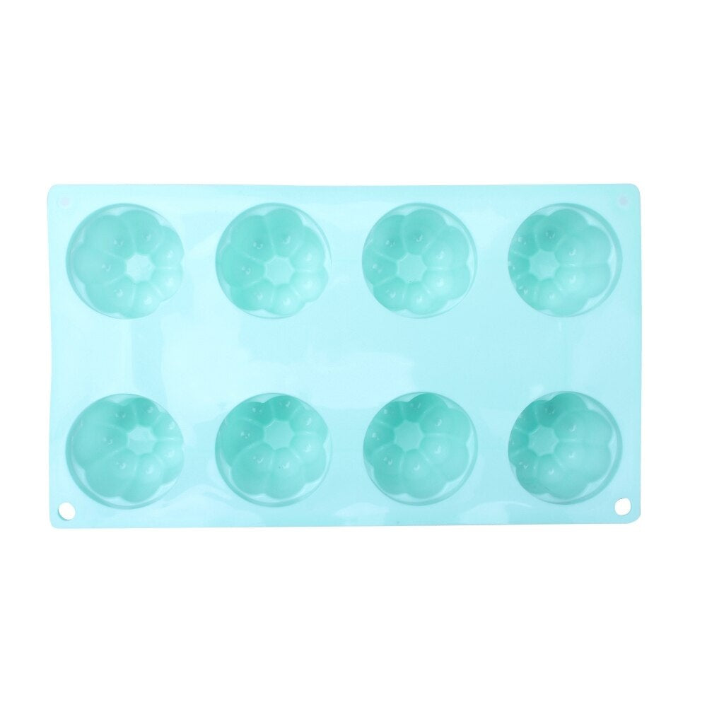 Flower Shape Silicone Mousse Cake Mold 8 Cavity