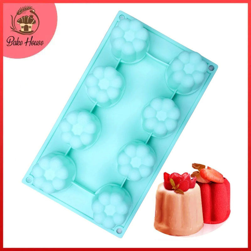 Flower Shape Silicone Mousse Cake Mold 8 Cavity