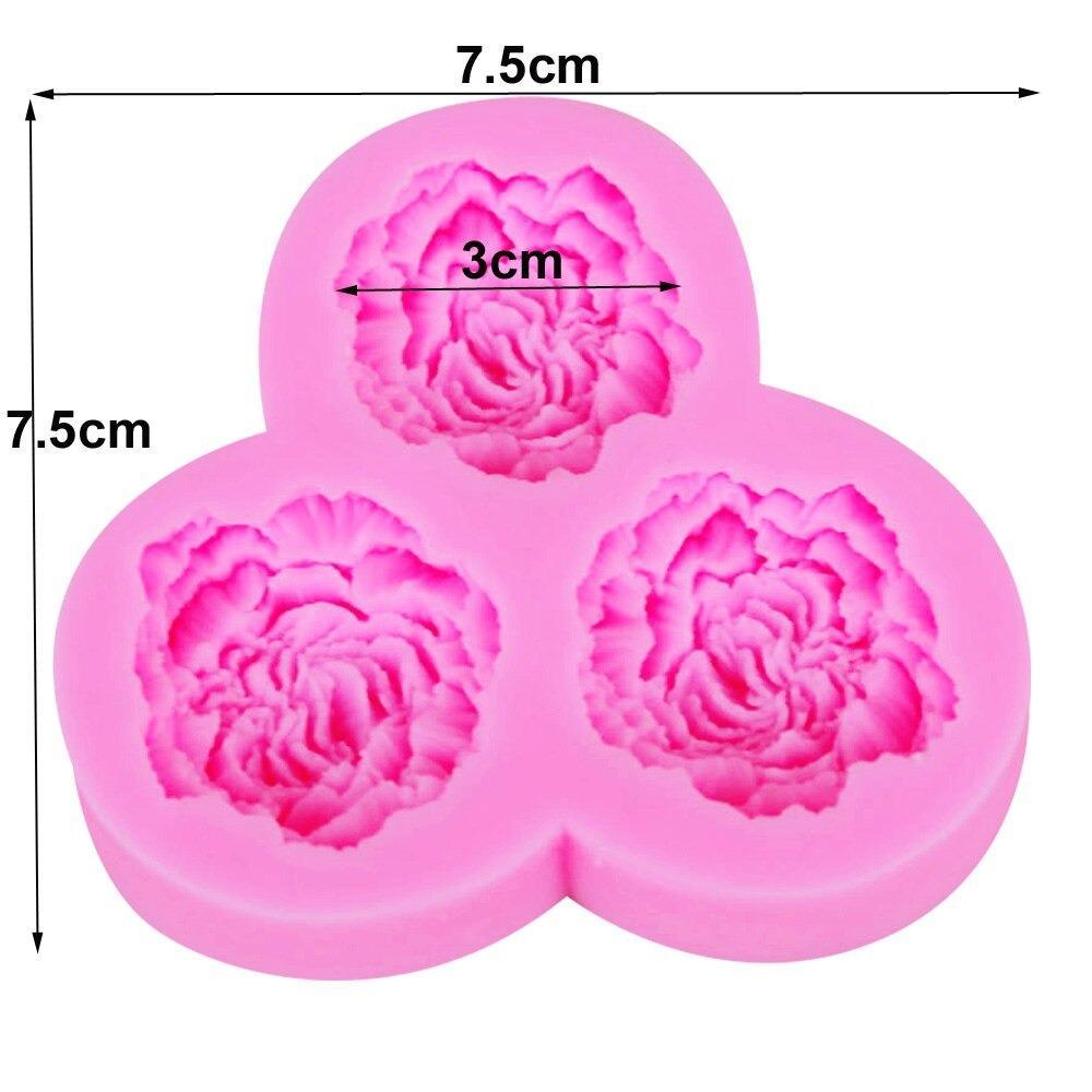 Flower Silicone Fondant & Chocolate Mold 3 Cavity