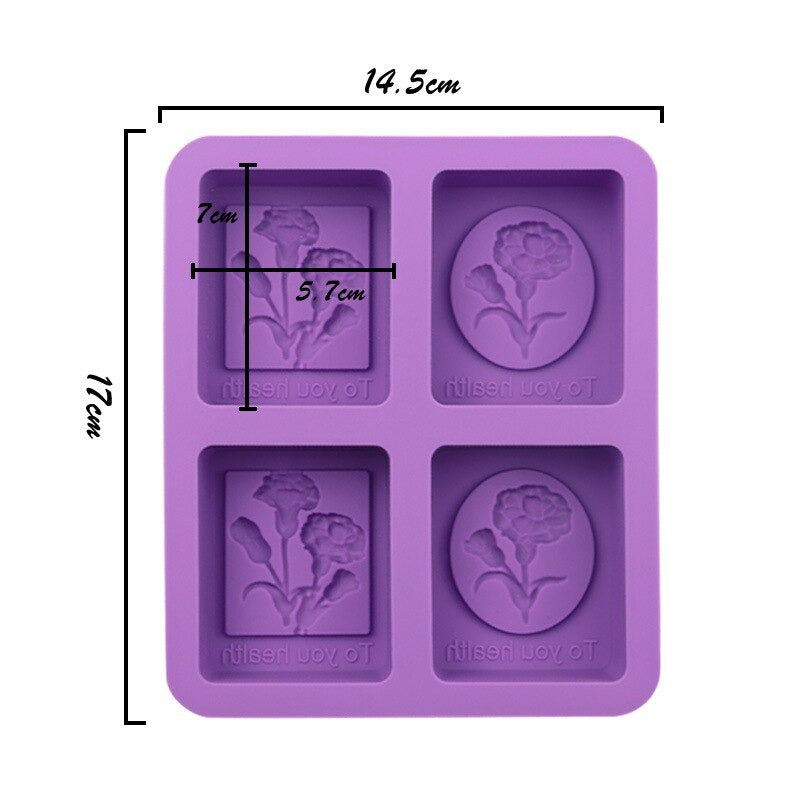 Flower Silicone Soap Mold 4 Cavity