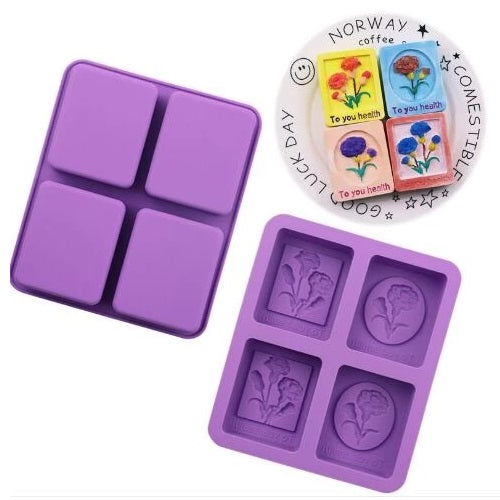 Flower Silicone Soap Mold 4 Cavity