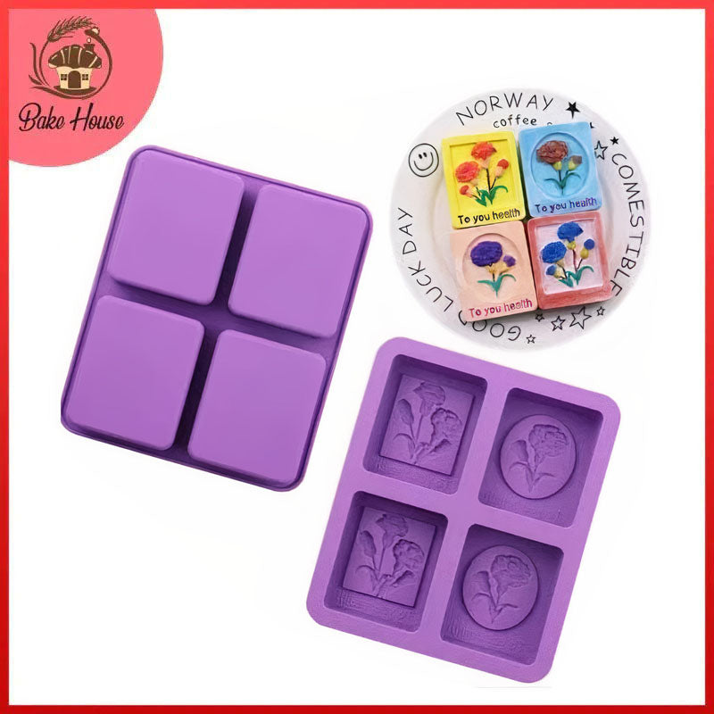 Flower Silicone Soap Mold 4 Cavity