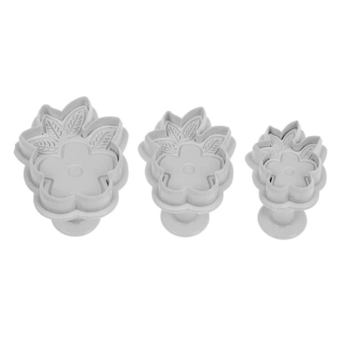 Flower With 4 Leaves Plunger Cutter 3Pcs Set