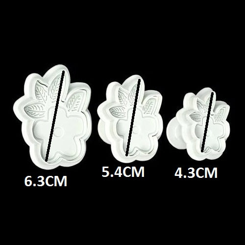 Flower With 4 Leaves Plunger Cutter 3Pcs Set