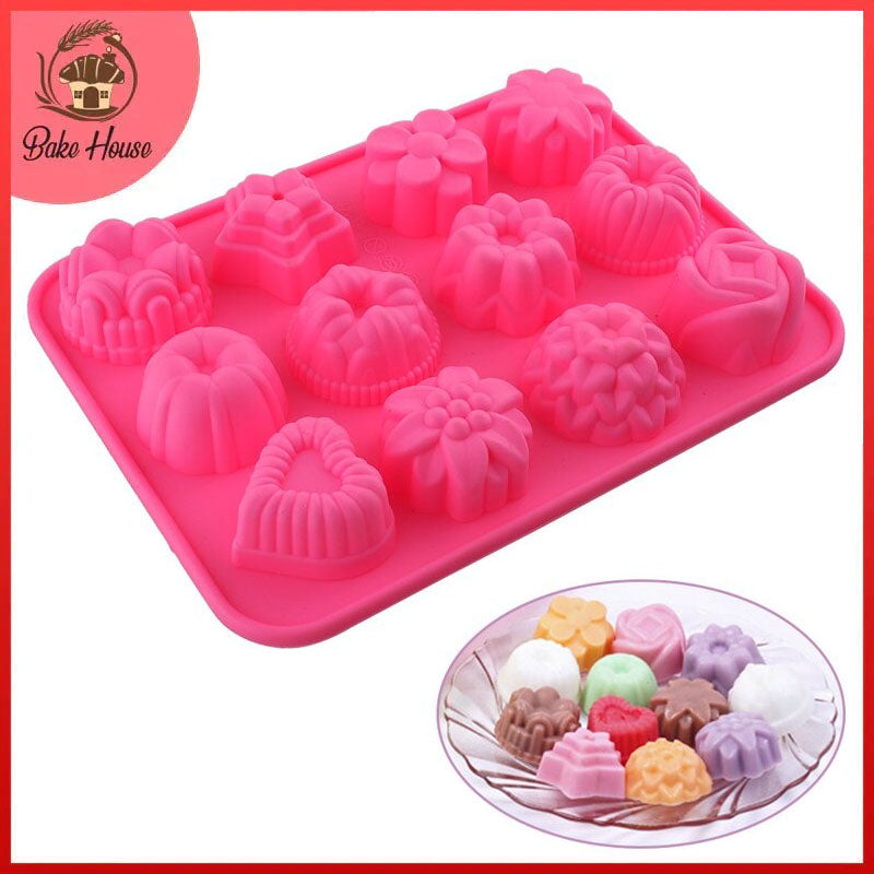 Flowers Silicone Chocolate & Jelly Mold 12 Cavity