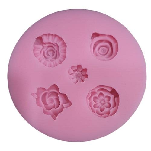 Flowers Silicone Fondant & Chocolate Mold 5 Cavity
