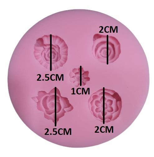 Flowers Silicone Fondant & Chocolate Mold 5 Cavity