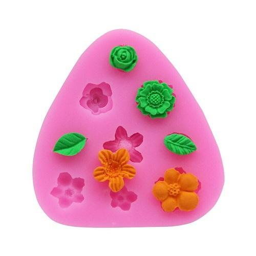 Flowers Silicone Fondant & Chocolate Mold 9 Cavity