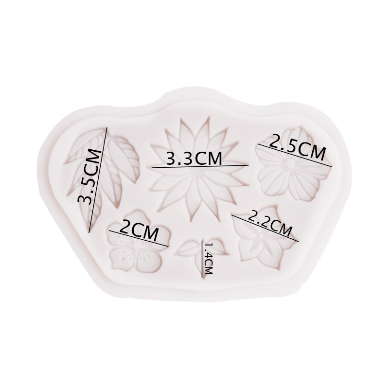 Flowers Silicone Fondant Mold 6 Cavity
