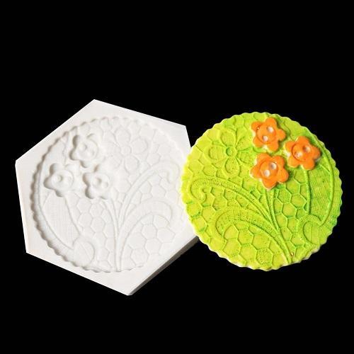 Flowers Silicone Fondant Mold Round